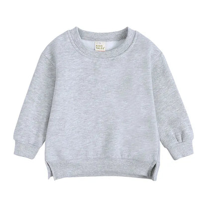 Fashion Solid Color Kids Clothes Boys Sweatshirt Cotton Long