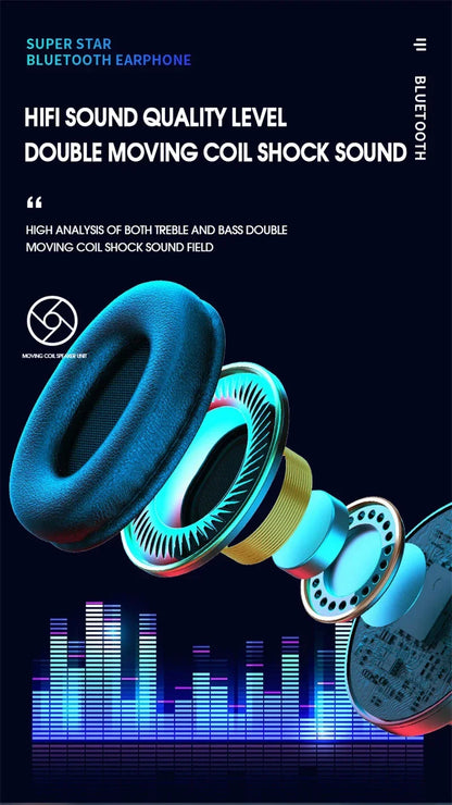 Foldable Bluetooth Headsets  Wireless Headphones With Mic Stereo