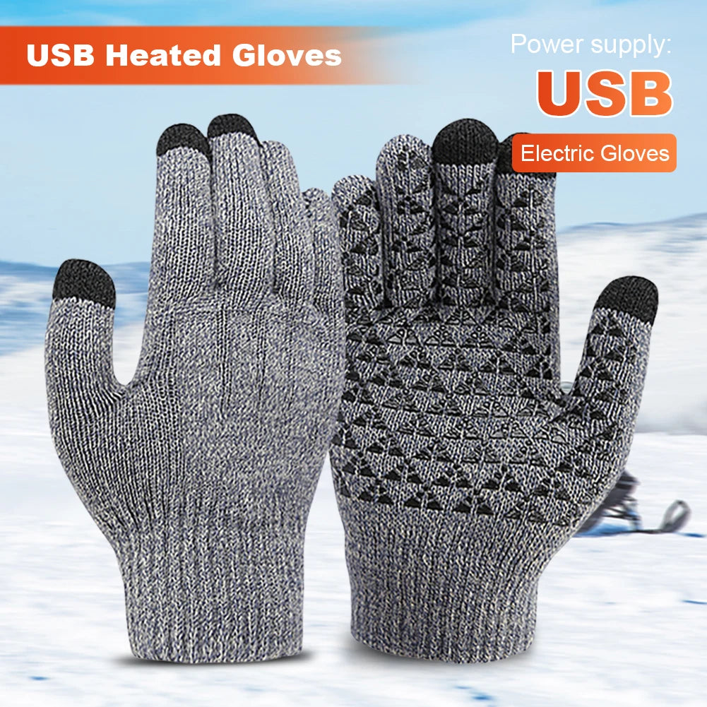 Electric Heated Gloves Winter Moto USB Heating Gloves Hand