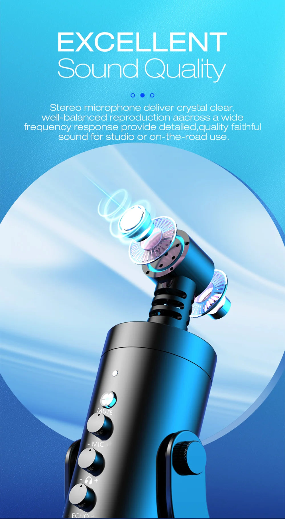 Haomuren USB Microphone for PC Mac Gaming Recording Stream