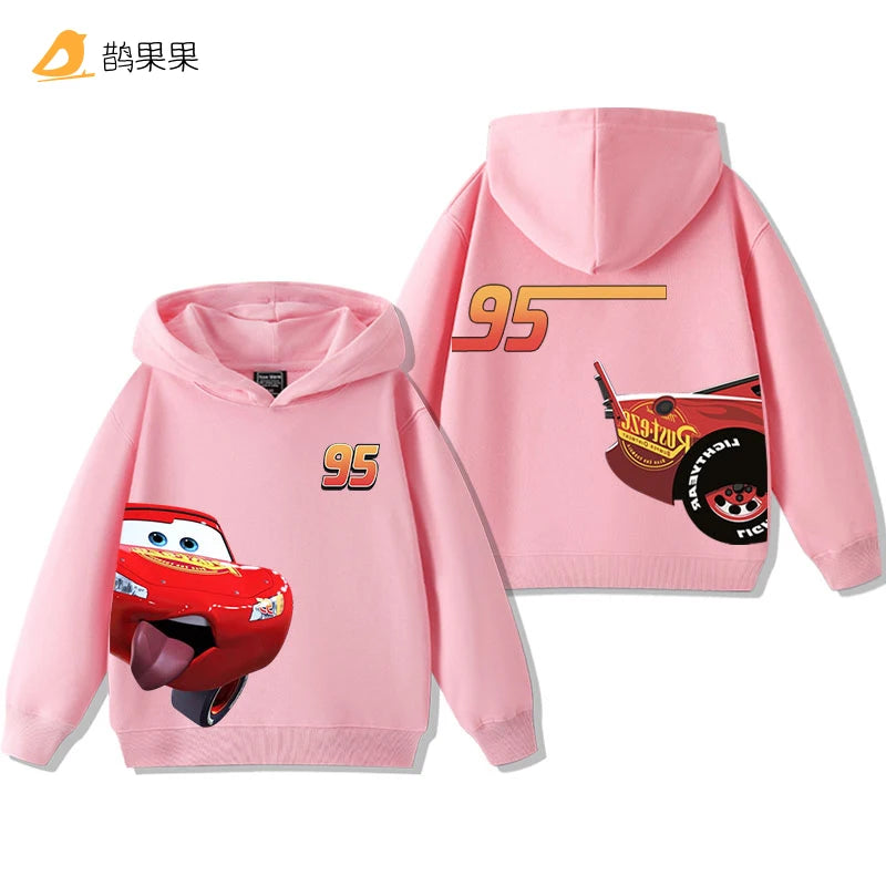 Cars Lightning McQueen Fun Printed Kids Boys Girls Hooded