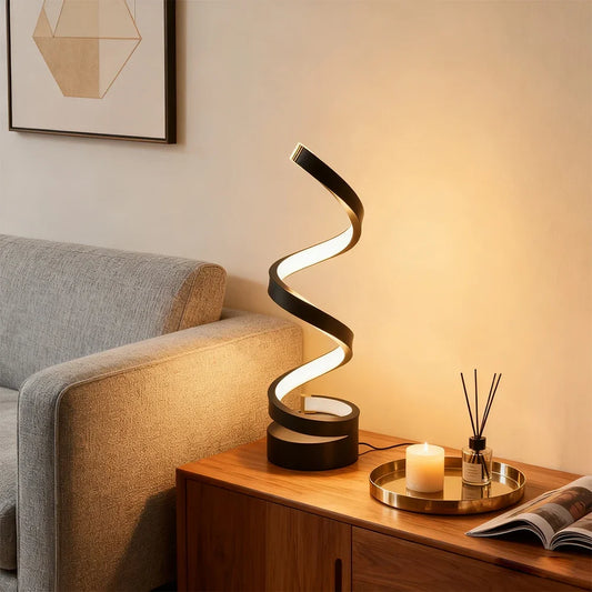 Modern Spiral Table LED Night Light Dimmable Table Lamp Living