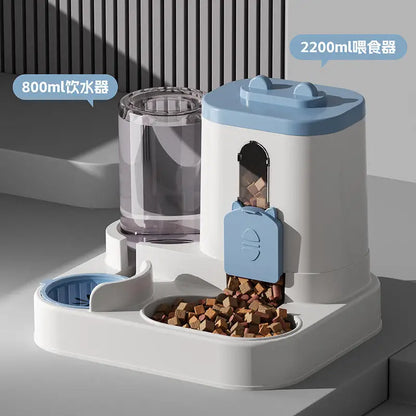 Dog & Cat Automatic Feeder & Waterer Set: Gravity Design, Leak-Proof