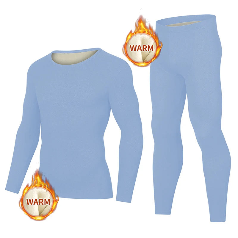 Man Winter Thermal Underwear Set Face Sanding Double Warmth