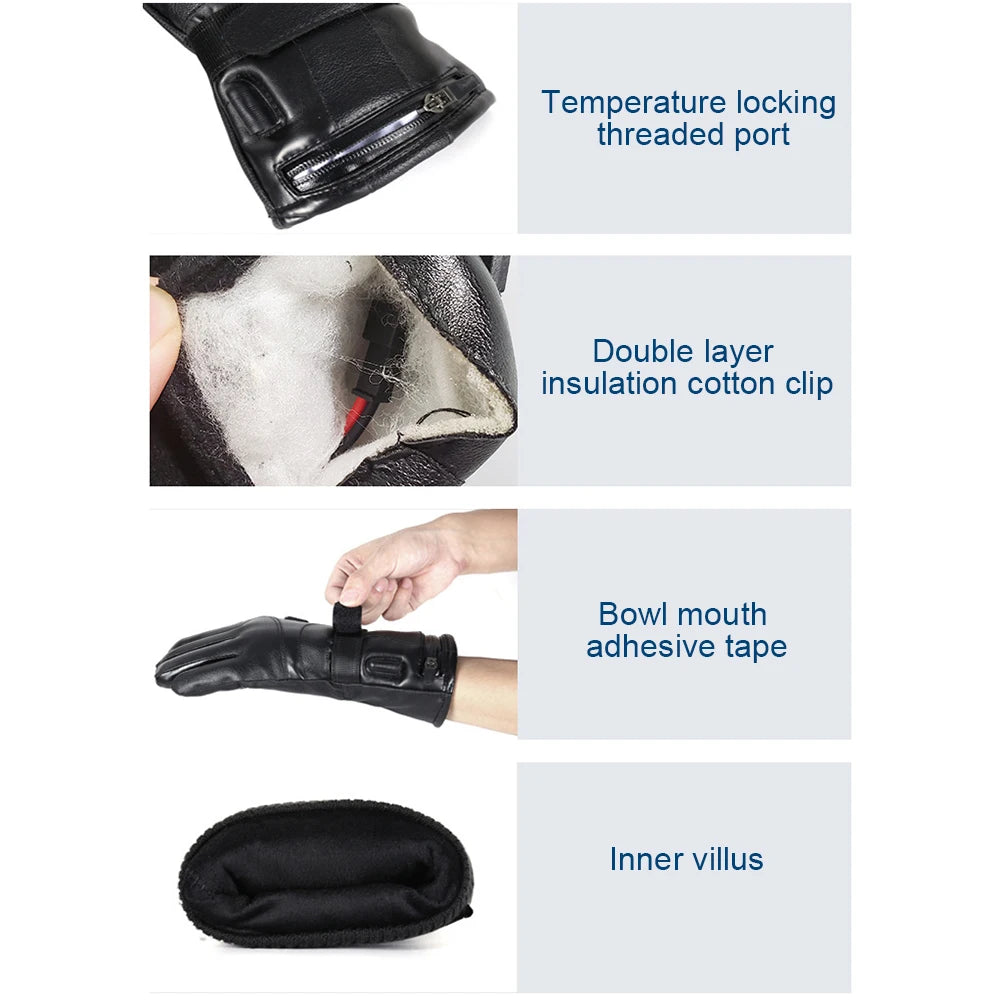 Winter Gloves Rechargeable Heating Gloves Outdoor Riding Skiing