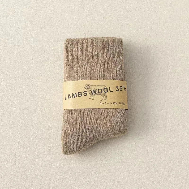 Winter 30% Wool Cashmere Warm Furry Kids Sock Chic Solid Color 🧦