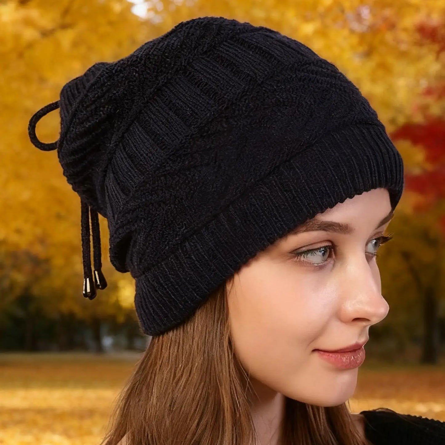 Heat Hat Knitted Beanie Hat Neck Warmer Electric Rechargeable