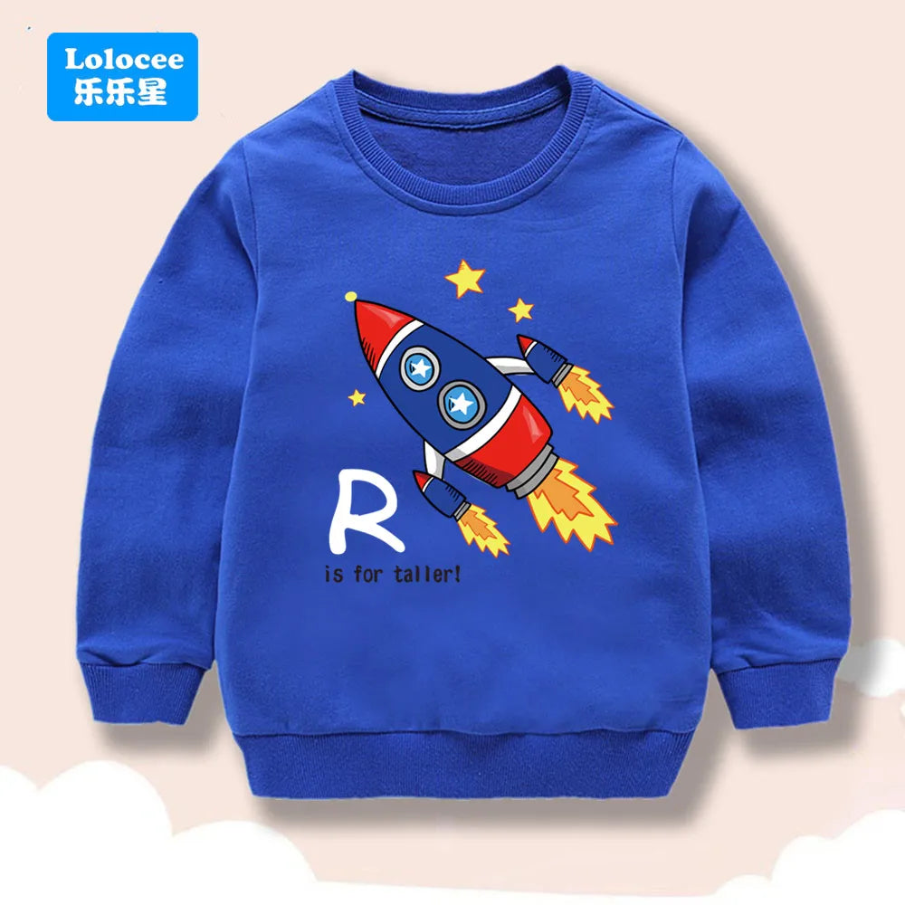 Off-Road Car Print Sweatshirts Long-sleeved Tops Boys Child