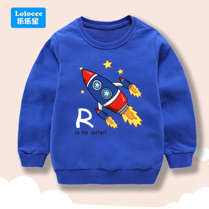 Off-Road Car Print Sweatshirts Long-sleeved Tops Boys Child