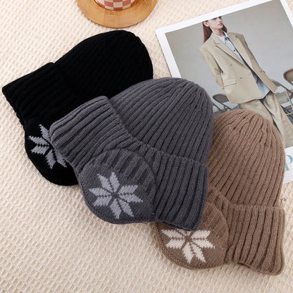 New Outdoor Women Men Winter Knitted Hat Plush Warm Peaked