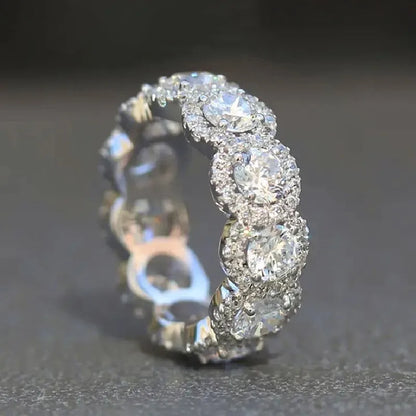 Huitan Sparkling Cubic Zirconia Promise Rings for Women Wedding