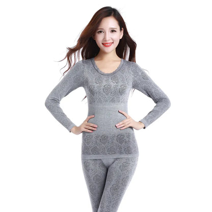 Thermal Underwear Sexy Ladies Clothes Warm Winter Print