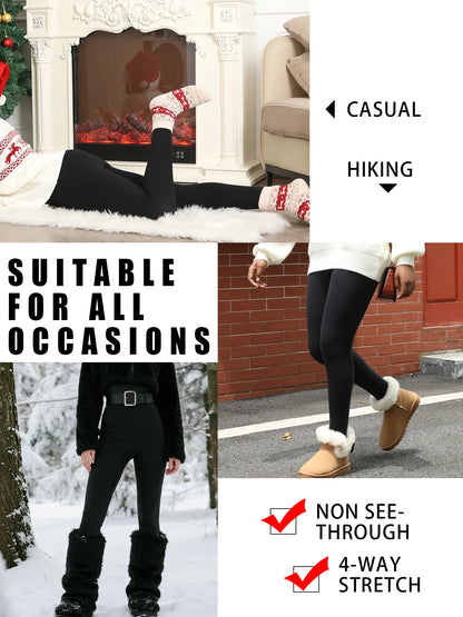 Winter thermal leggings with high waist and tummy control Women