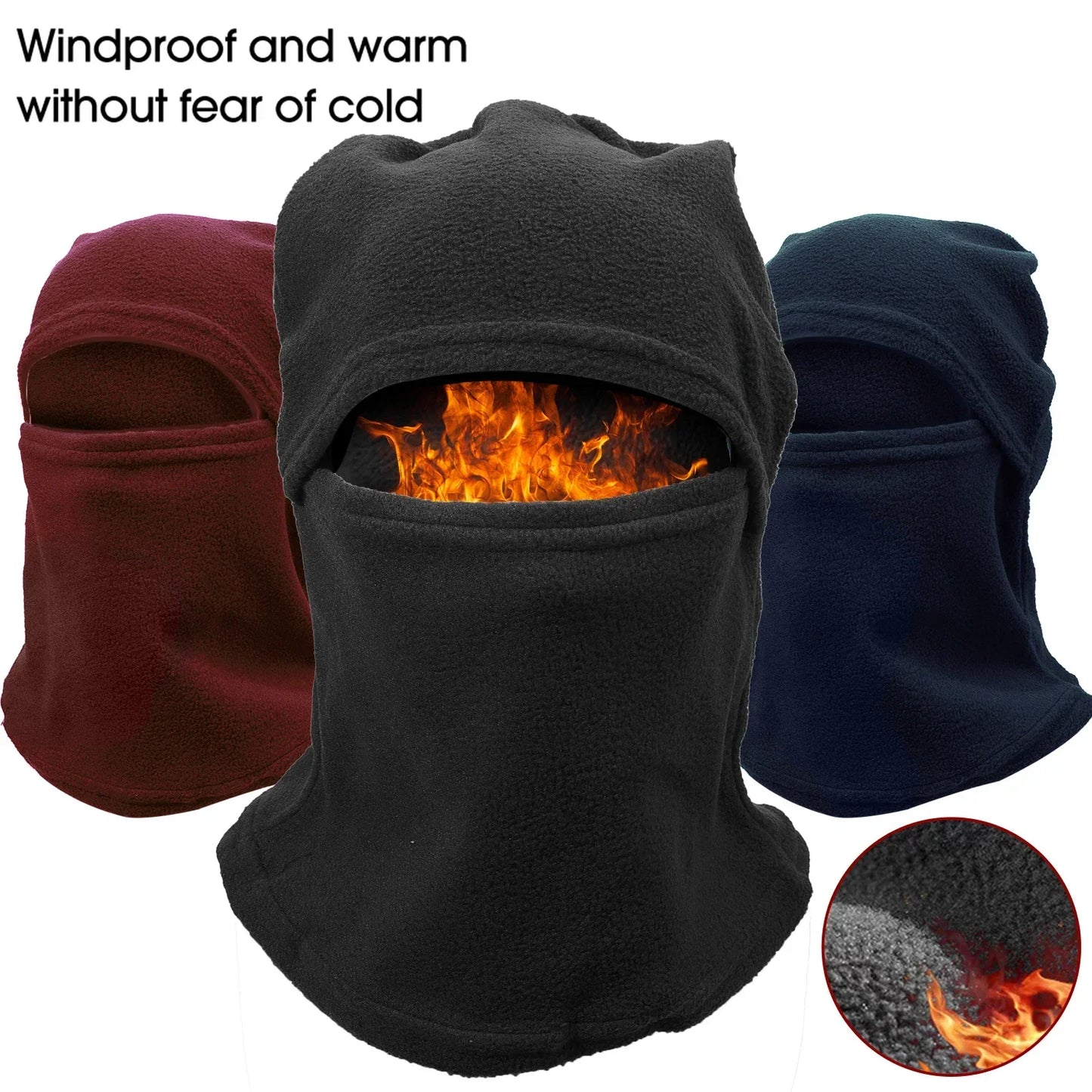 Winter Warm Outdoor Riding Full Face Mask Covers Balaclava Fleece