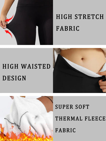 Winter thermal leggings with high waist and tummy control Women