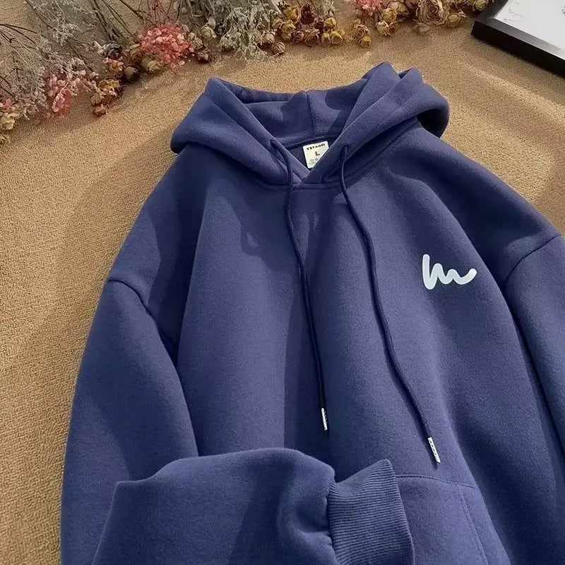 cotton hooded sweatshirt men's loose autumn and winter