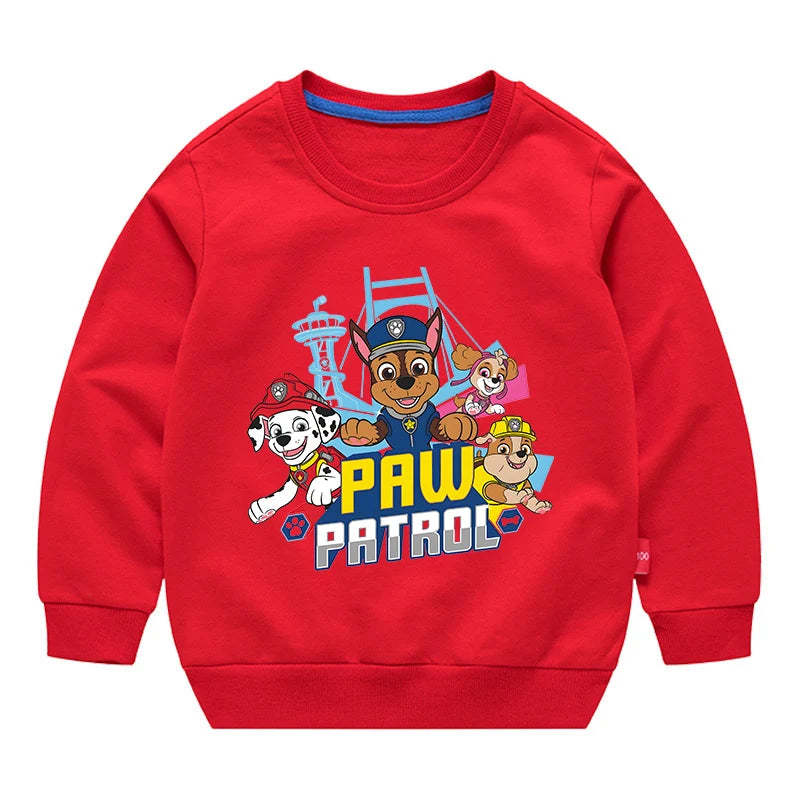 Paw Patrol Sweatshirt Cotton Kids Hoodies Cute Cartoon Crew