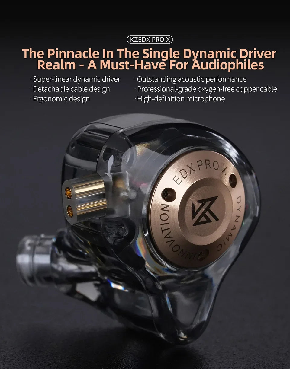 KZ EDX PRO X Dynamic Drive Earphone HIFI Bass Music Earbud Sport