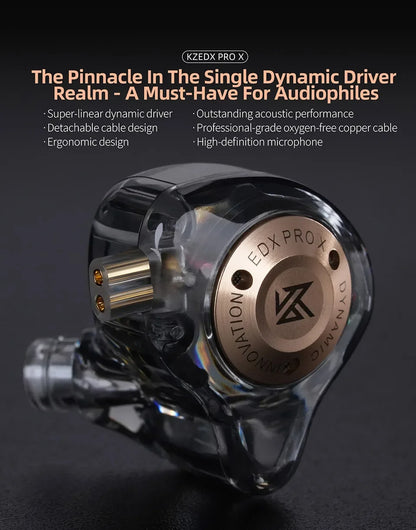 KZ EDX PRO X Dynamic Drive Earphone HIFI Bass Music Earbud Sport