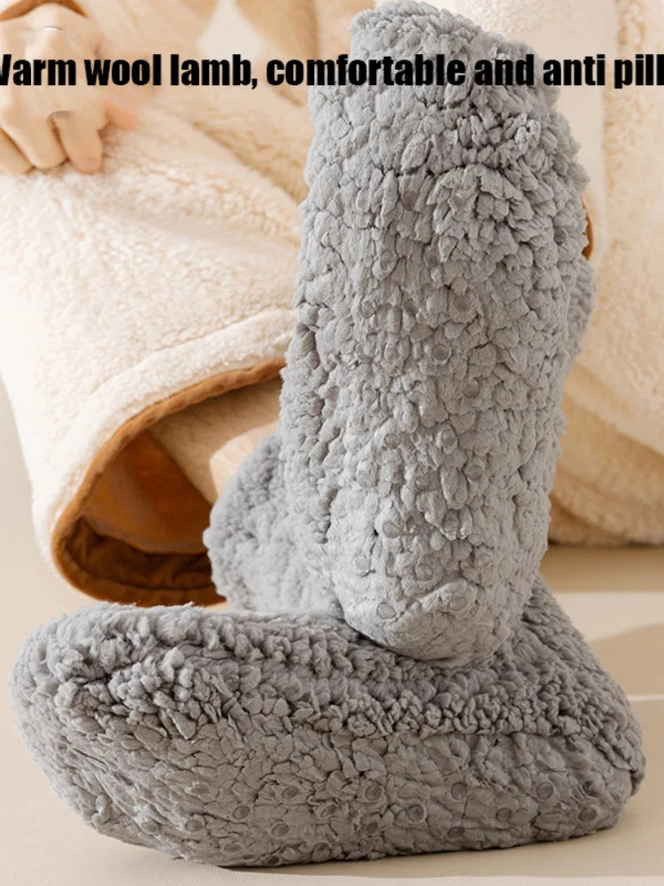 Men's Thickened Plush Floor Socks Solid Color Warm Comfortable