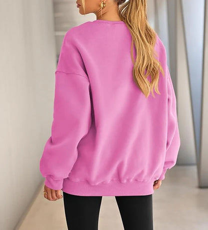 Plus Size Solid Color Sweatshirt, Casual Long Sleeve Crew Neck