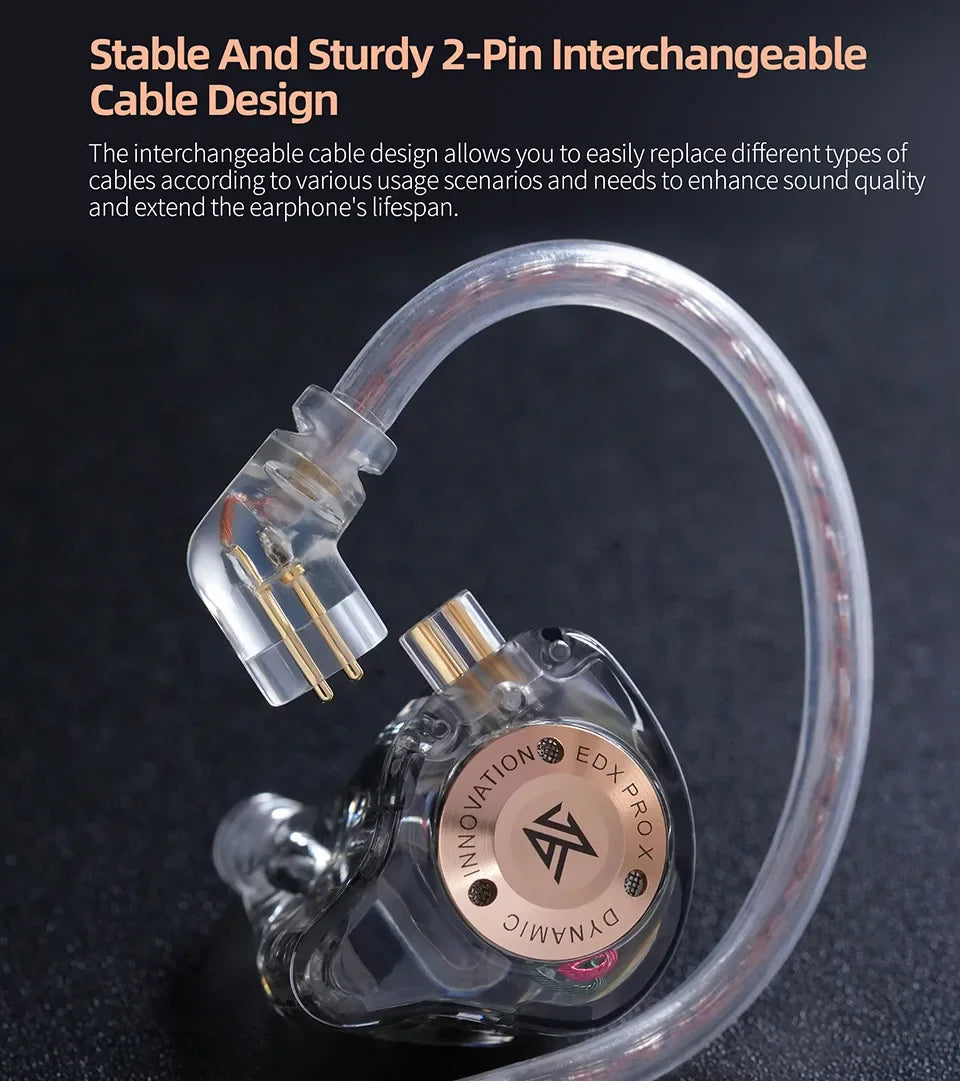 KZ EDX PRO X Dynamic Drive Earphone HIFI Bass Music Earbud Sport