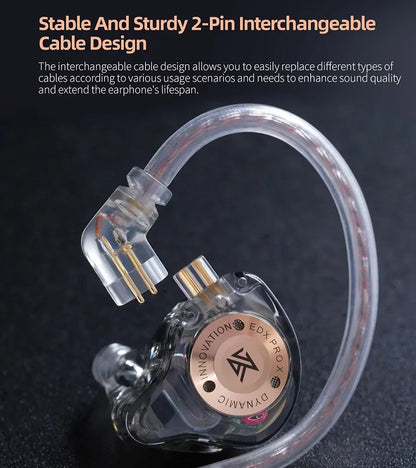 KZ EDX PRO X Dynamic Drive Earphone HIFI Bass Music Earbud Sport