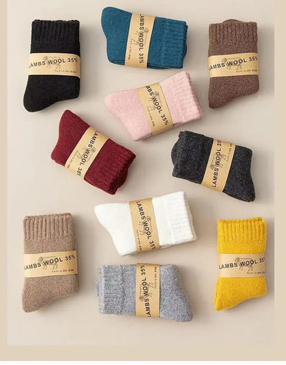 Winter 30% Wool Cashmere Warm Furry Kids Sock Chic Solid Color 🧦