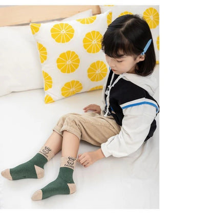 Baby Floor Socks with Cartoon Animal Bear Pattern, Adhesive