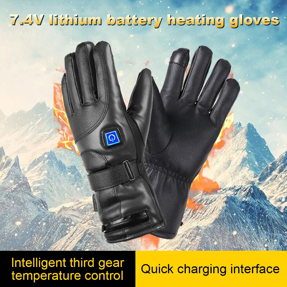 Winter Gloves Rechargeable Heating Gloves Outdoor Riding Skiing