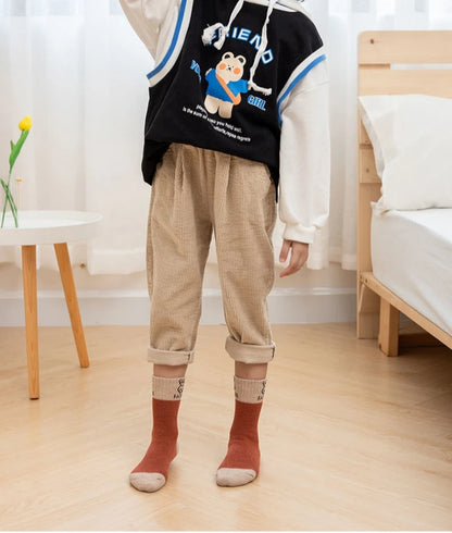 Baby Floor Socks with Cartoon Animal Bear Pattern, Adhesive