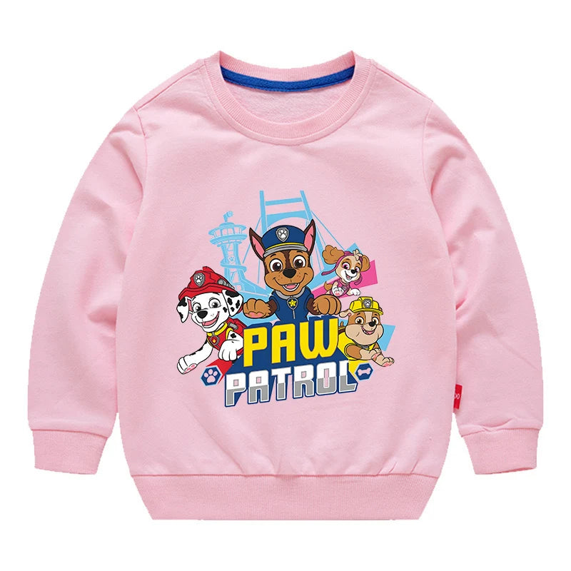 Paw Patrol Sweatshirt Cotton Kids Hoodies Cute Cartoon Crew