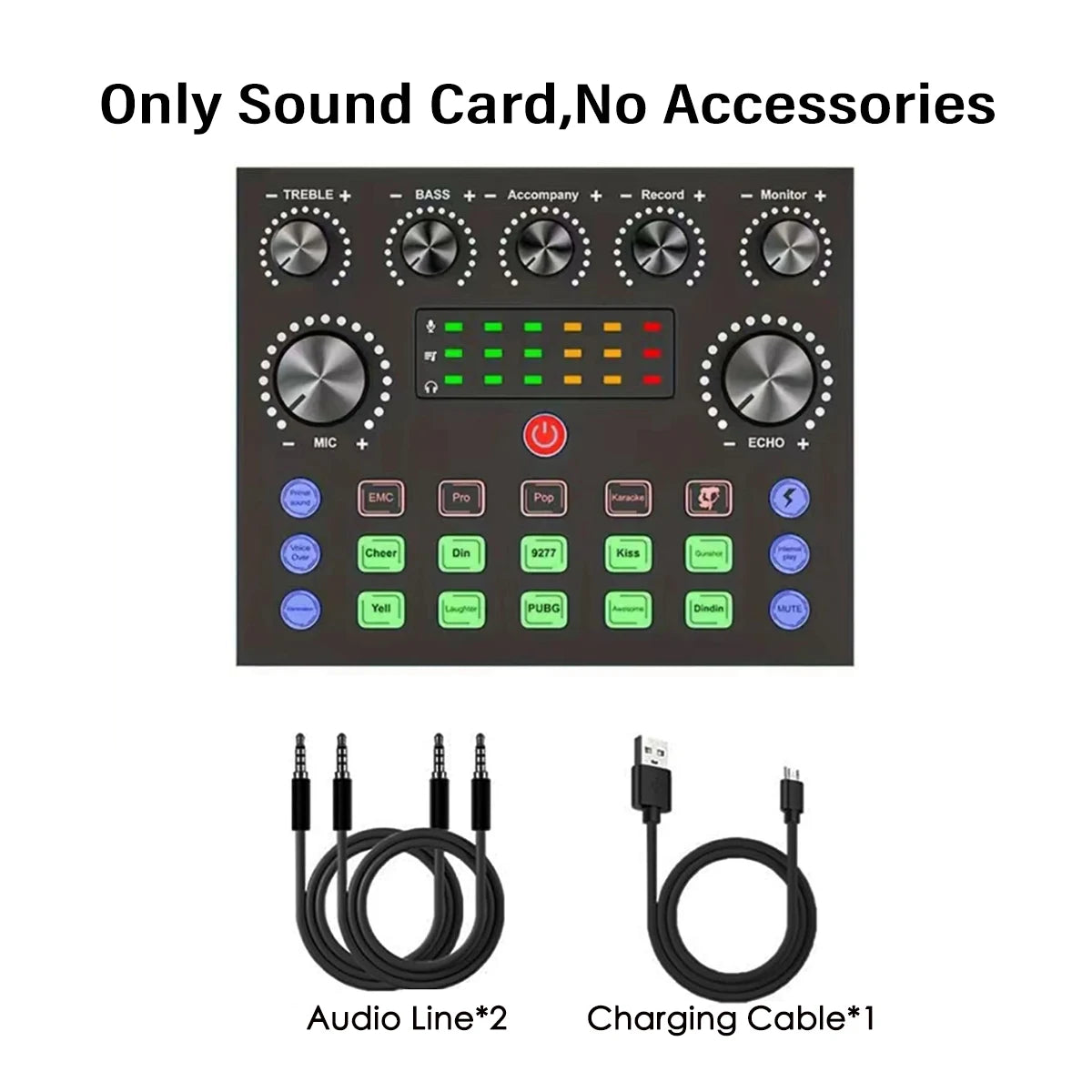 V8S Live Sound Card Podcast Equipment Bundle,with Microphone
