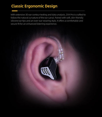 KZ ZVX Pro Earphones Dynamic HIFI Bass Earbuds in Ear Monitor