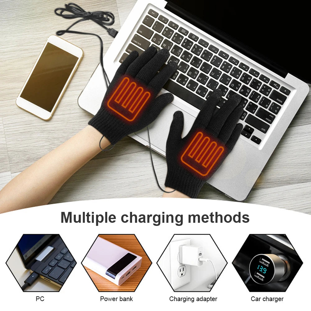 Electric Heated Gloves Winter Moto USB Heating Gloves Hand