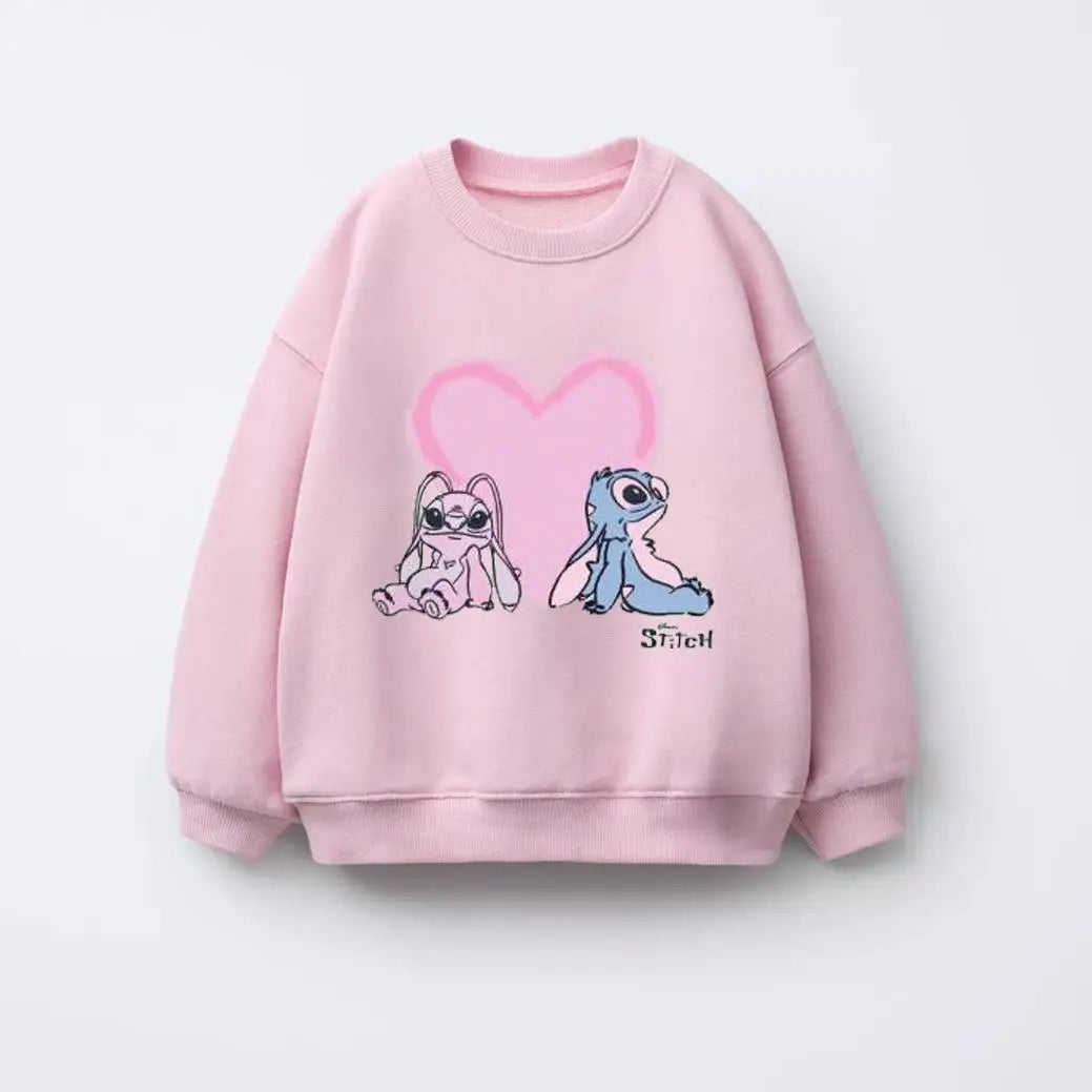 Spring New Stitch Print Sweatshirts Tops For Baby Girl Clothing