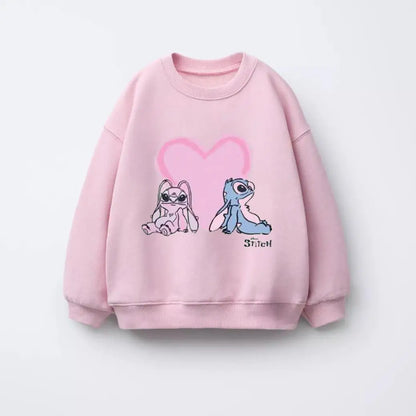 Spring New Stitch Print Sweatshirts Tops For Baby Girl Clothing