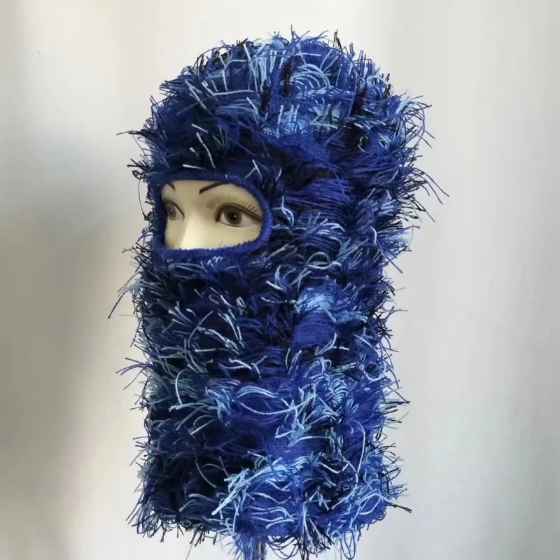 Full Face Cover Ski Mask Hat Balaclava Distressed Knitted Beanie
