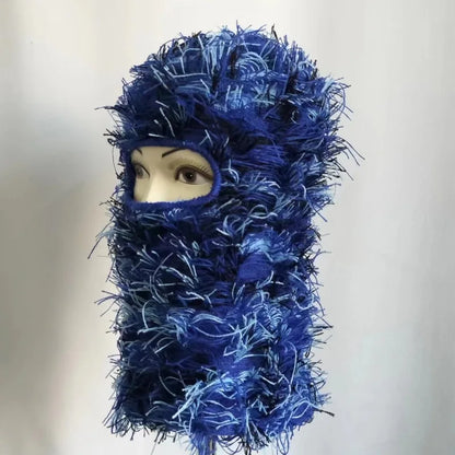 Full Face Cover Ski Mask Hat Balaclava Distressed Knitted Beanie