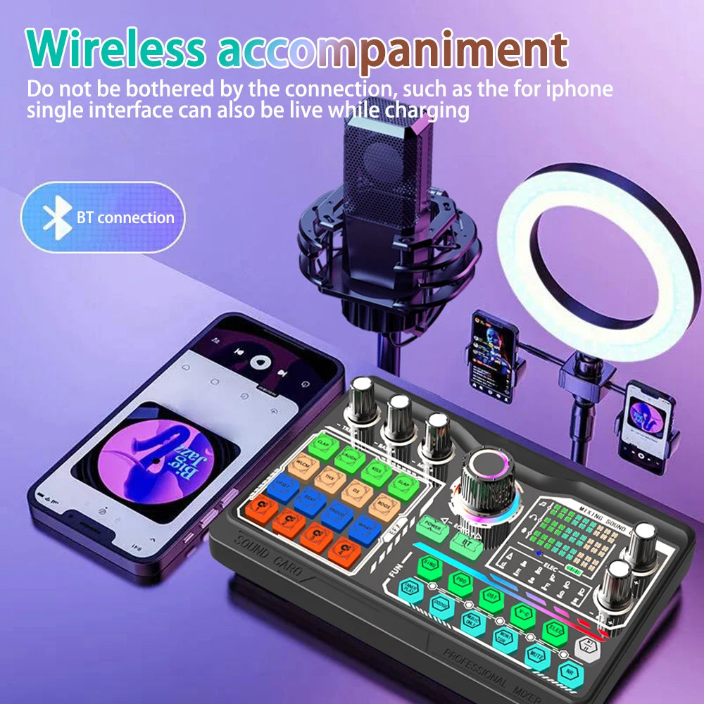 Professional Podcast Microphone SoundCard Kit Hi-Res SoundCard