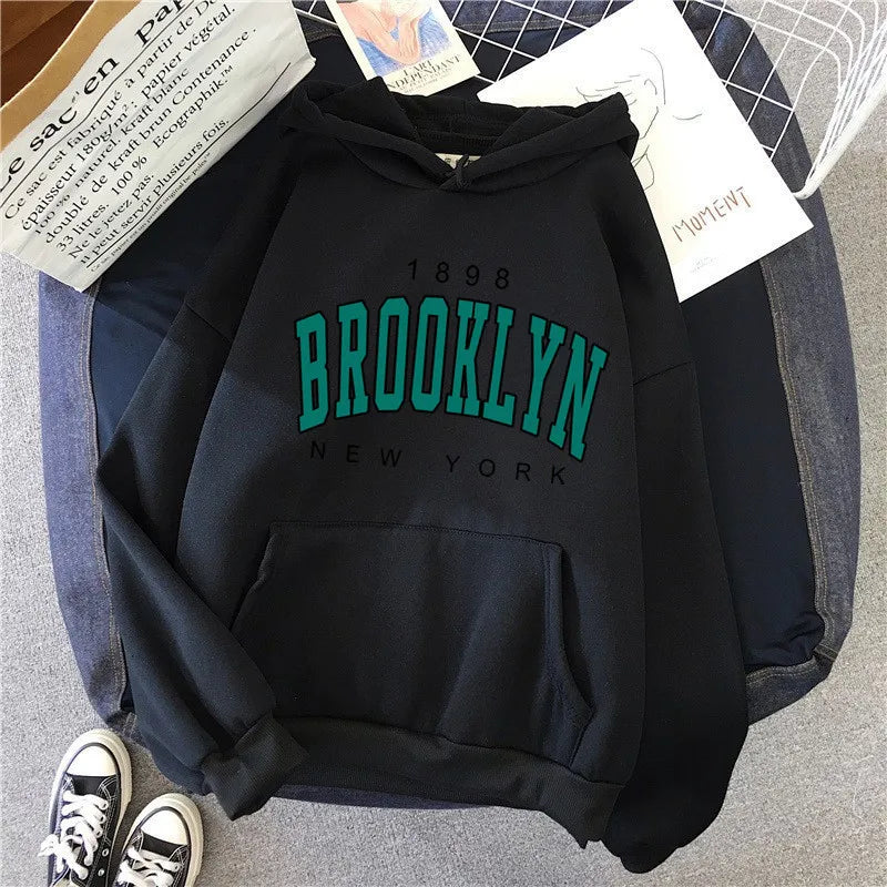 Spring and Autumn Winter New Fleece Loose Women's Hoodie