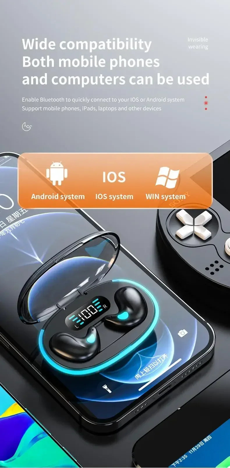 X55 TWS Mini Earpods BT5.3 Wireless Earphone IPX5 Headphones