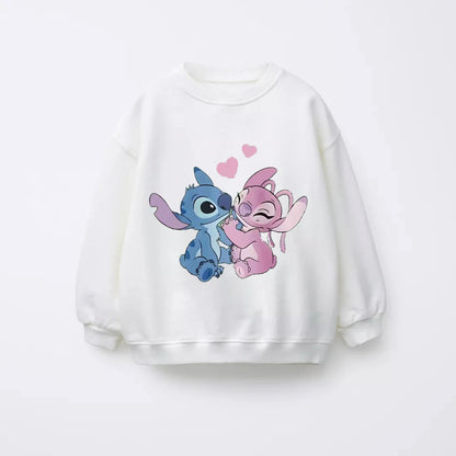 Spring New Stitch Print Sweatshirts Tops For Baby Girl Clothing