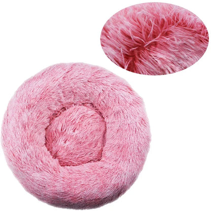Round Pet Bed for Large Dog Bed Super Soft Cat Bed Long Plush