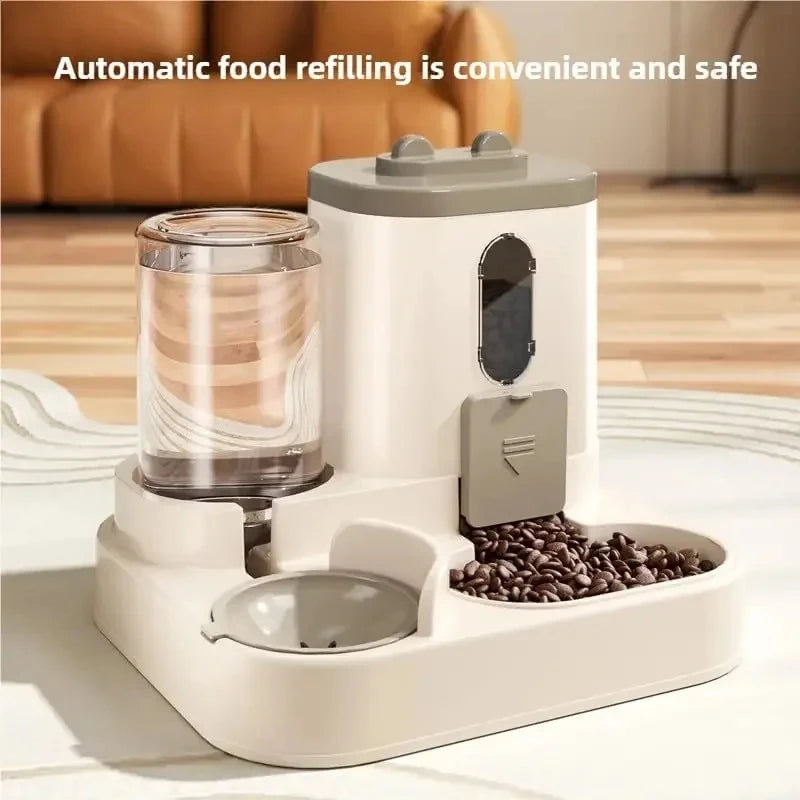 Dog & Cat Automatic Feeder & Waterer Set: Gravity Design, Leak-Proof