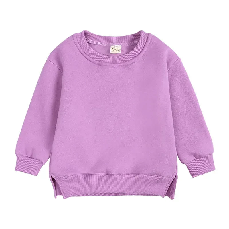 Fashion Solid Color Kids Clothes Boys Sweatshirt Cotton Long
