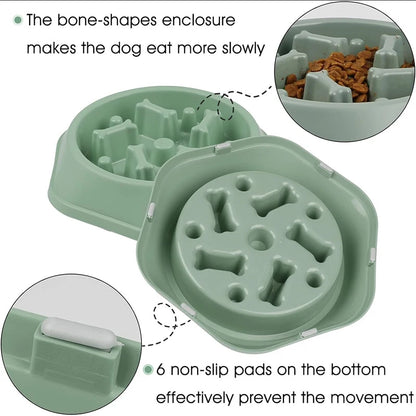 Slow Feeder Dog Bowl Anti-choking Puppy Food Bowl Anti-slip