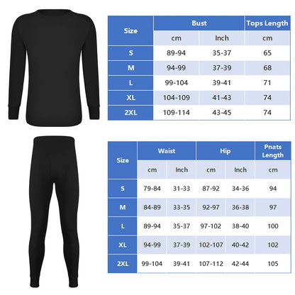 Long Johns Thermal Underwear Set for Men Fleece Lined Base