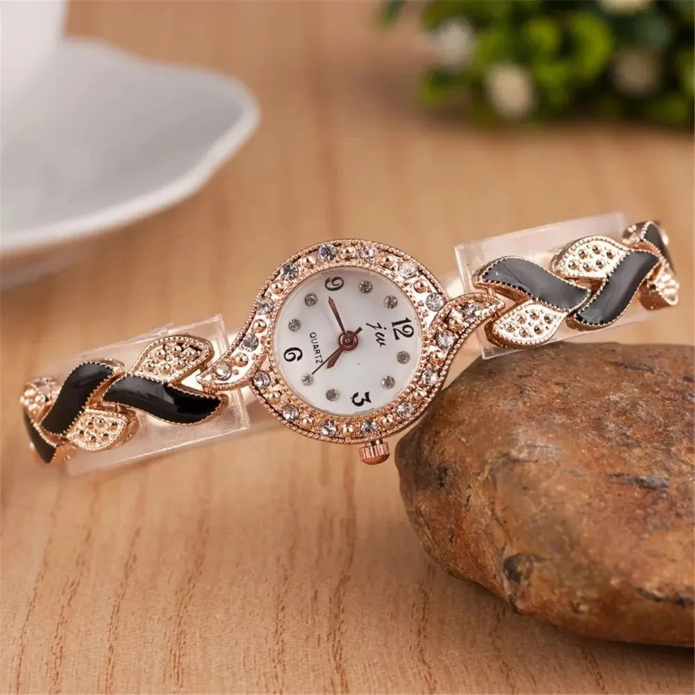 Women Watch Hand Jewelry Set Diamond Bracelet Watch + Water