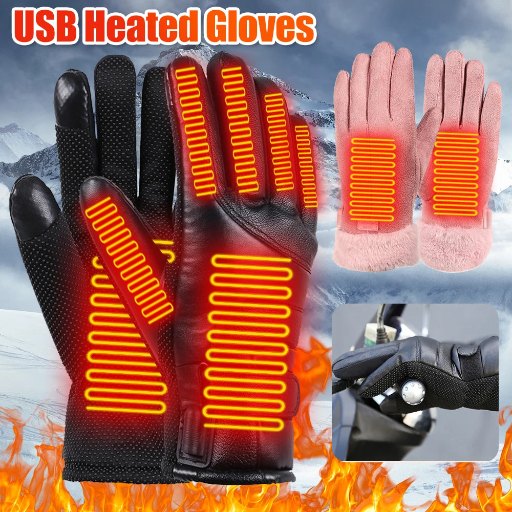 Electric Heating Gloves Men Women USB plug-in Electric Heated